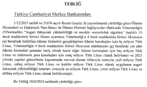 TCMB ödeme ve elektronik para kuruluşlarında asgari özkaynak yükümlülüğünü yeniden belirledi